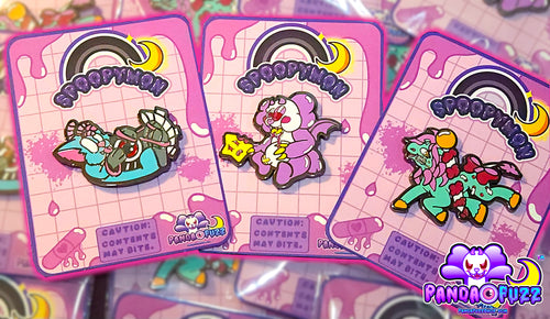 Spoopymon Enamel Pins  Creepy Cute Monster Pins