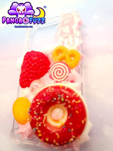 Kawaii Strawberry Doughnut Decoden IPhone 15 Pro Phone Case