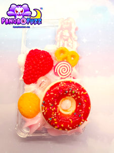 Kawaii Strawberry Doughnut Decoden IPhone 15 Pro Phone Case