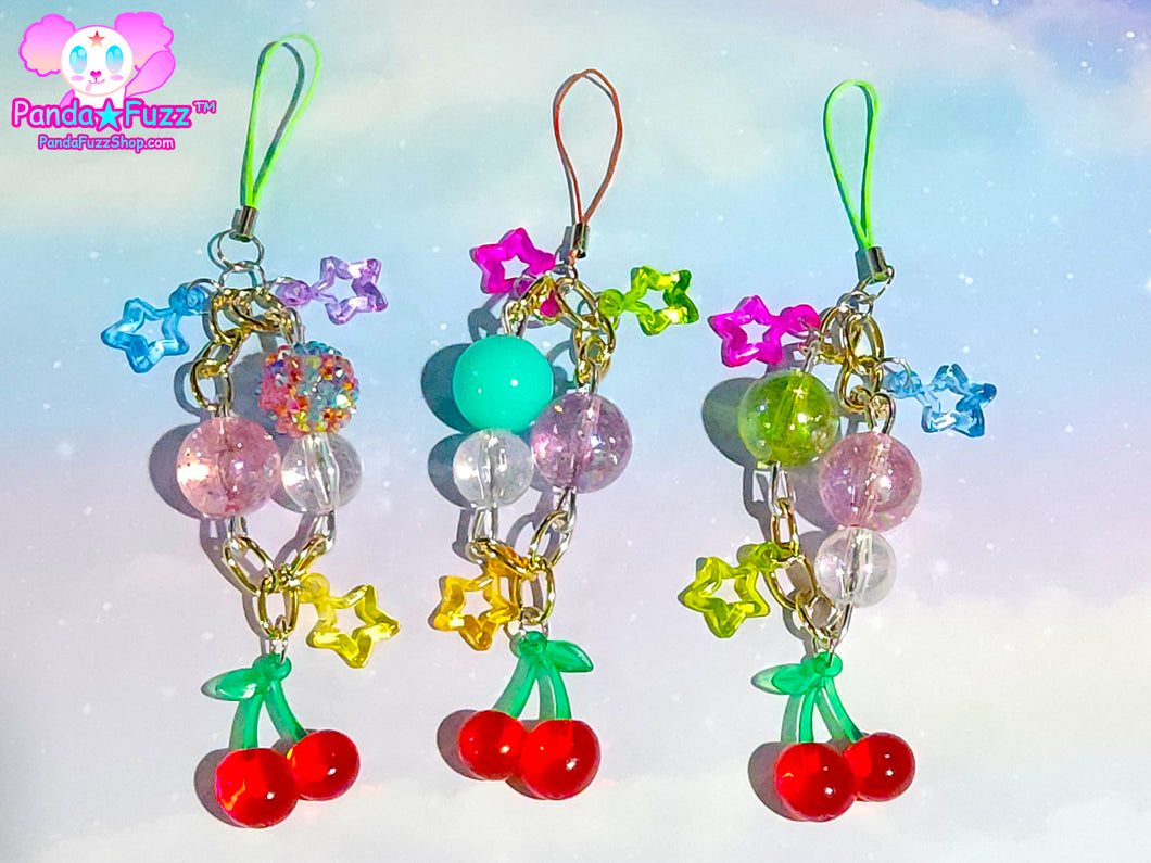 Cherry Lucky Star Mobile Charm Keychains