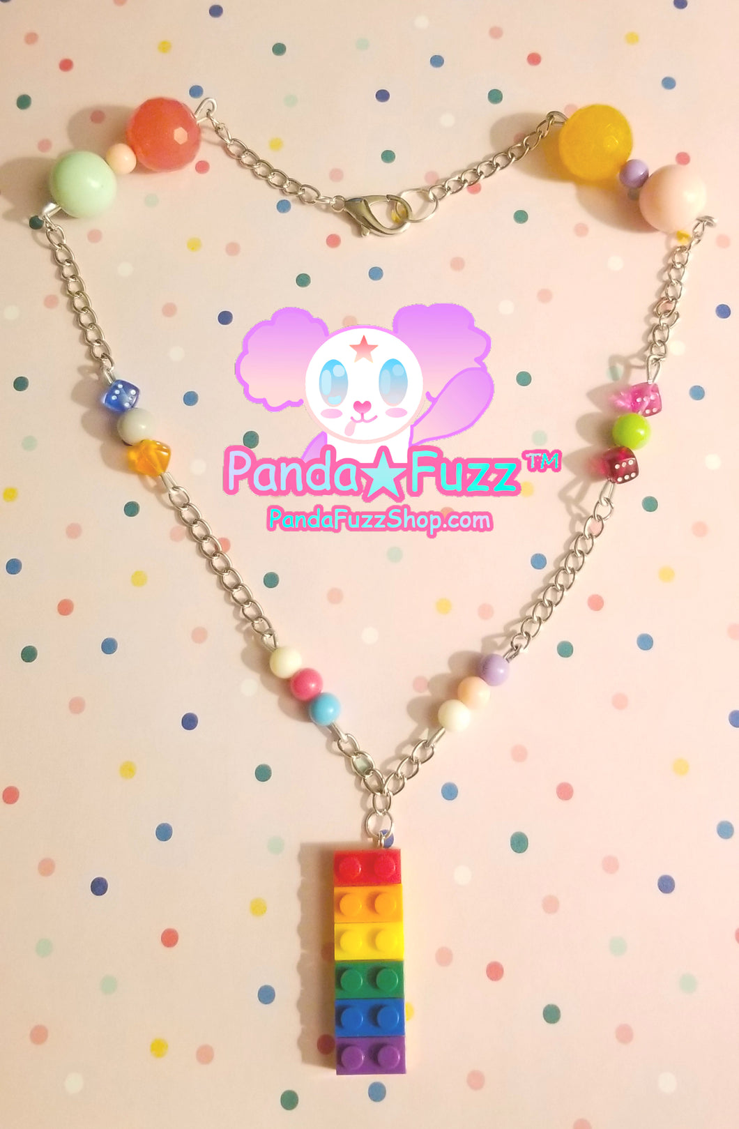 Cute Rainbow Pride Toy Block Necklace