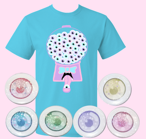 Creepy Cute Eye Ball Gumball Machine T-shirt Fairy Kei Pastel Goth Eye Ball Kawaii T shirt